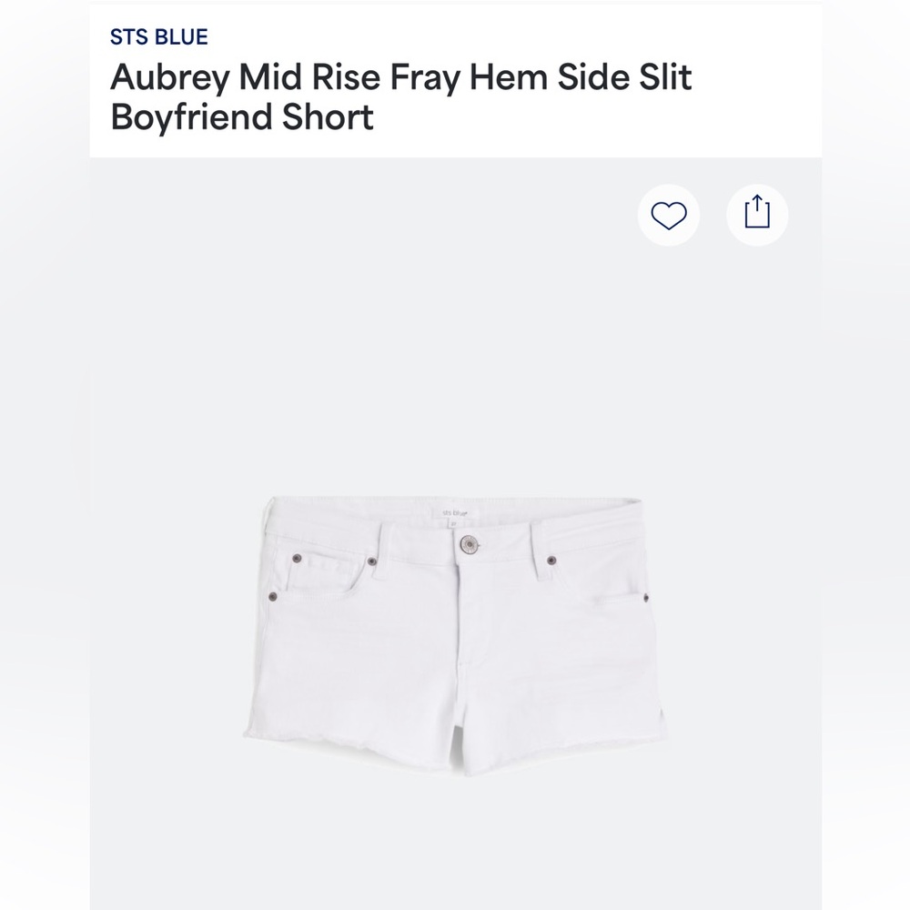 sts blue White Jean Shorts Classic Style CB